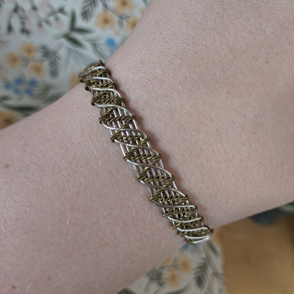 Elegant Hand Woven Gold-Toned Bracelet